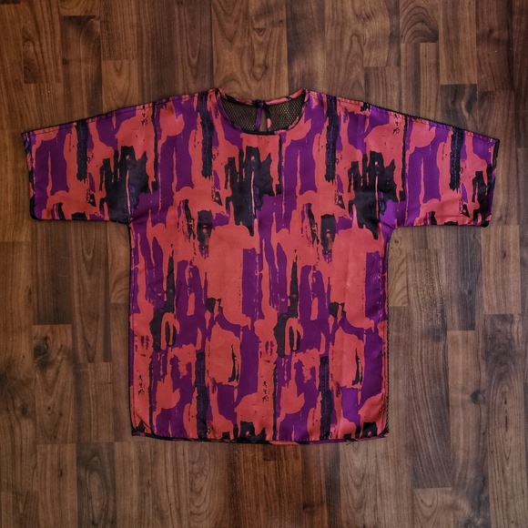 AQ/AQ boxy tee net mesh back orange camo - Picture 1 of 6